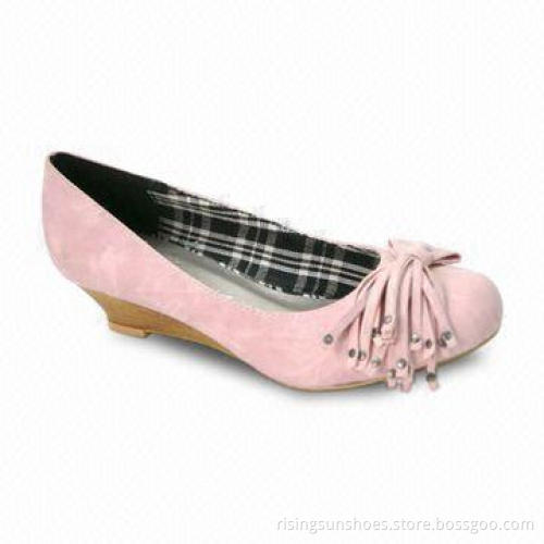 High-Heeled Dress Shoes in Various Colors/Size, with Wedge Heel/Nubuck PU Upper/Fringes Decoration